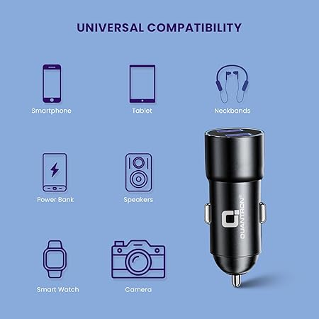 Quantron 15W Car charger-with Type C cable 1 Year Warranty